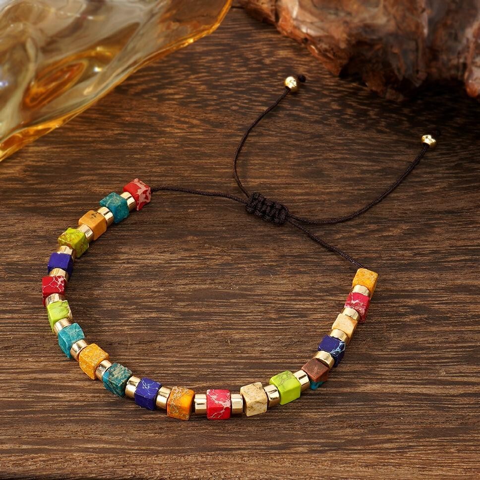Genuine Amazonite Beaded Handmade Healing Reiki Chakra Boho Women Bracelet T90