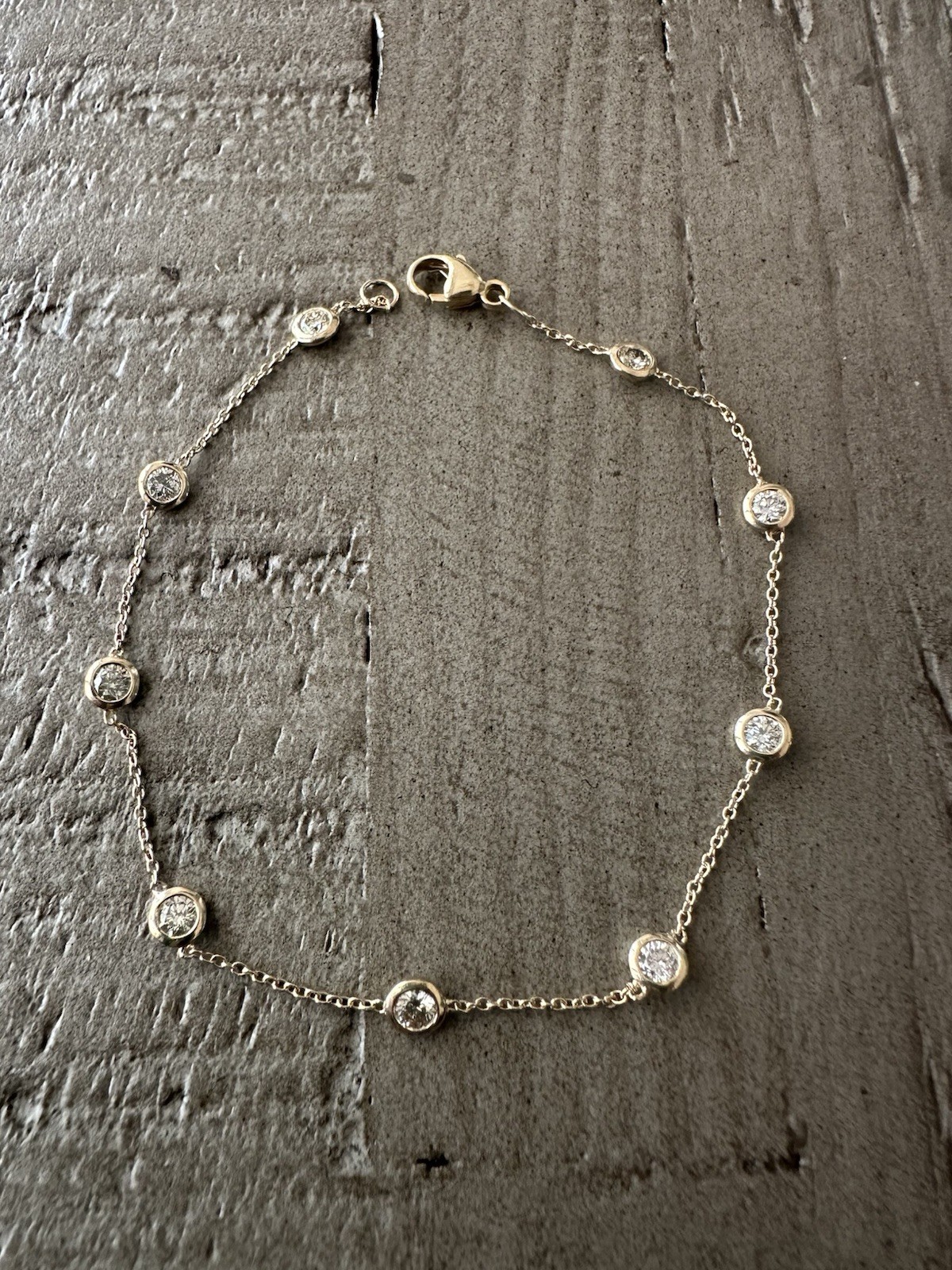 1.00 ct. t.w. Diamond Station Anklet/Bracelet 14k Gold. 9″ Retails at $1,590