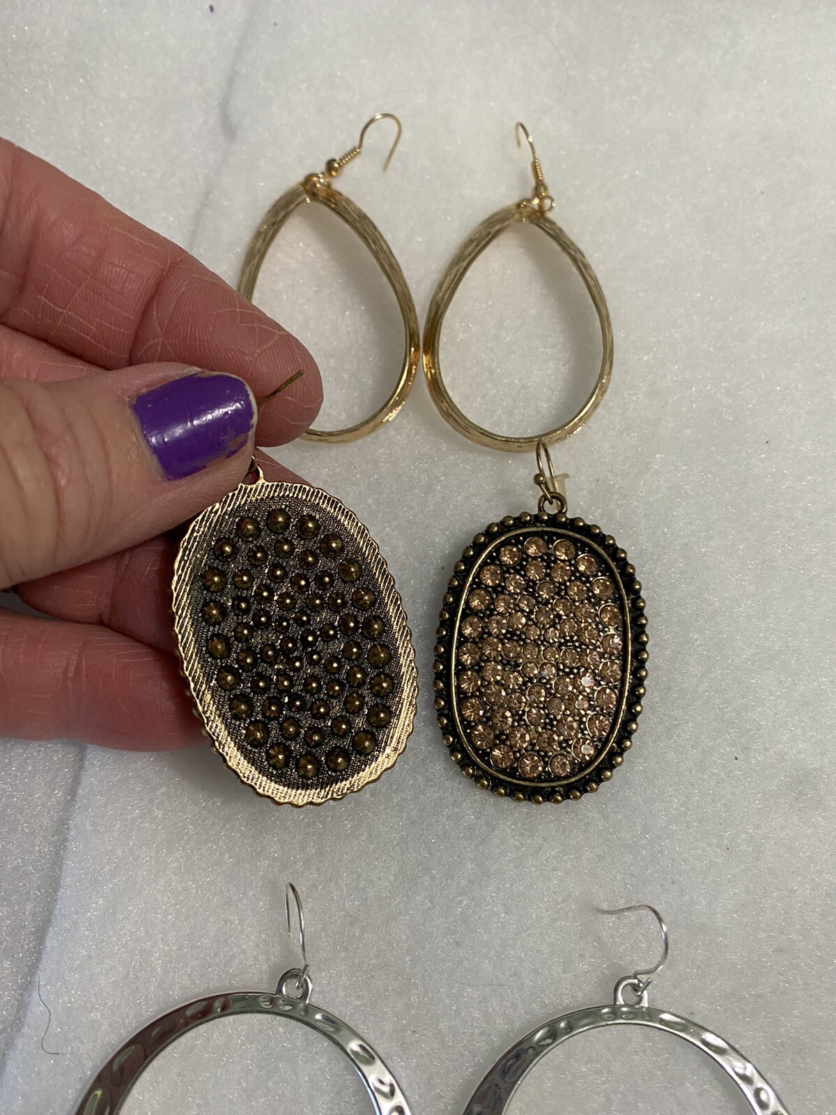 Very Cute Large Dangle Earrings x 8 Pair Preowned