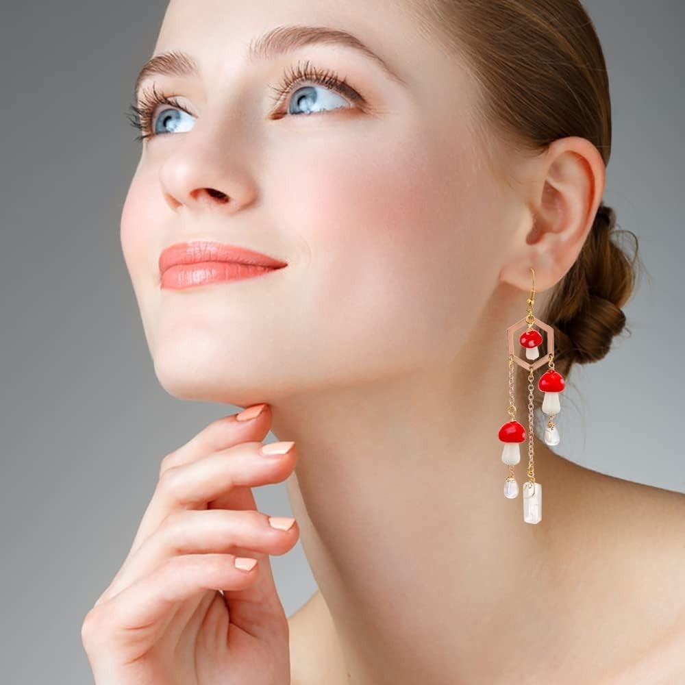 Womens Hypoallergenic 4″ Mushroom Earrings – Perfect Gift for Any Occasion