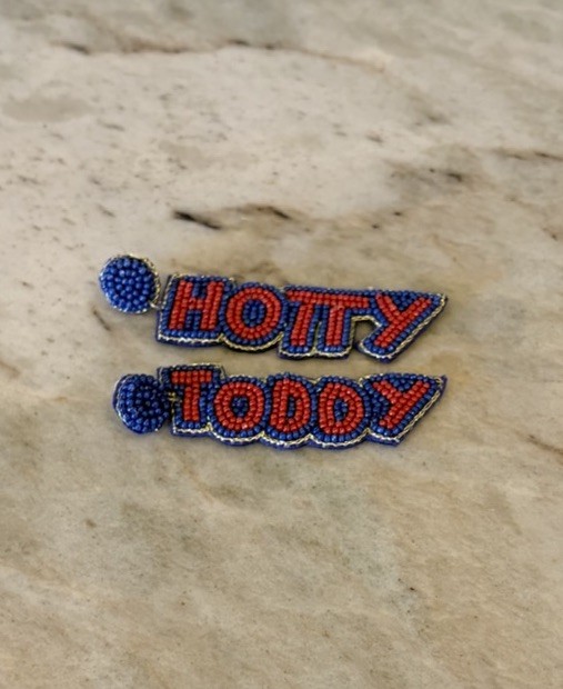 Hotty Toddy Beaded Earrings / 3inches For Ole Miss
