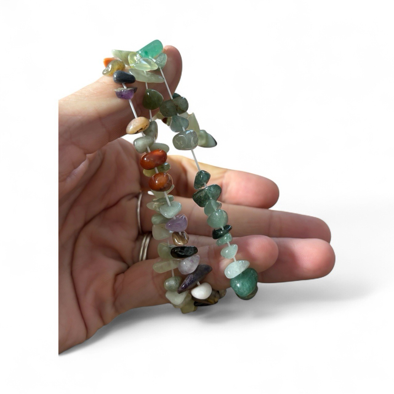 Boho Elegant Green Multicolor Stone Bracelet Set