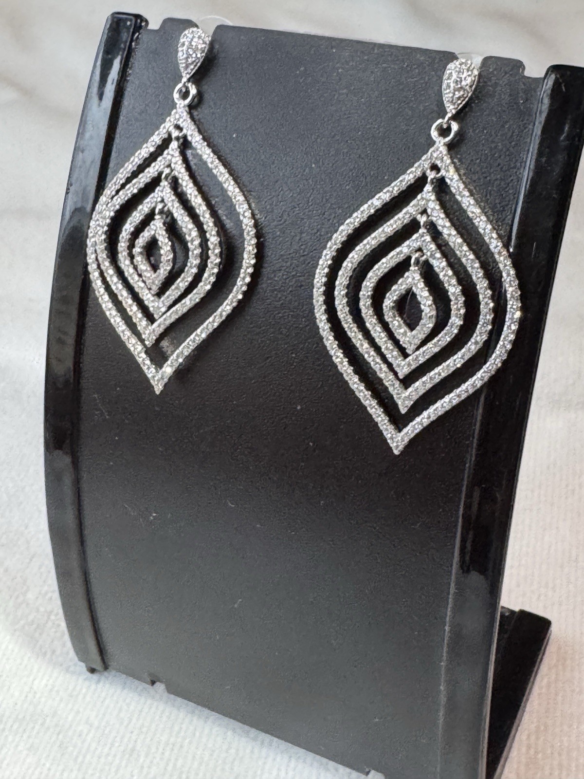 Tiara Dazzling CZ and Silver Orbital Earrings-Flash With Movement