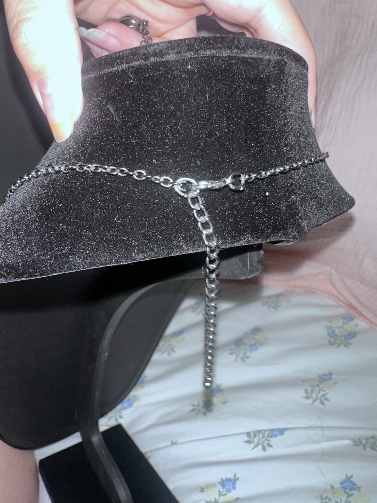 Silver Tone Gray Crystal Tassel Pendant Necklace Cable Chain Adjustable Lobster