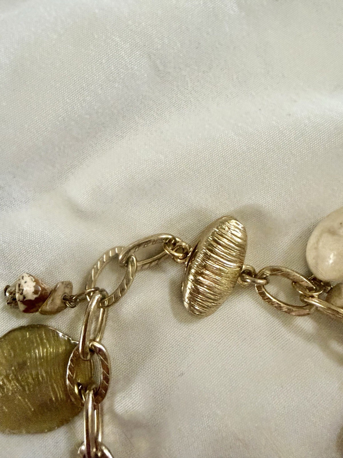 Chico’s Charm Bracelet Multi Metal Tone Rhinestones Magnetic Clasp New
