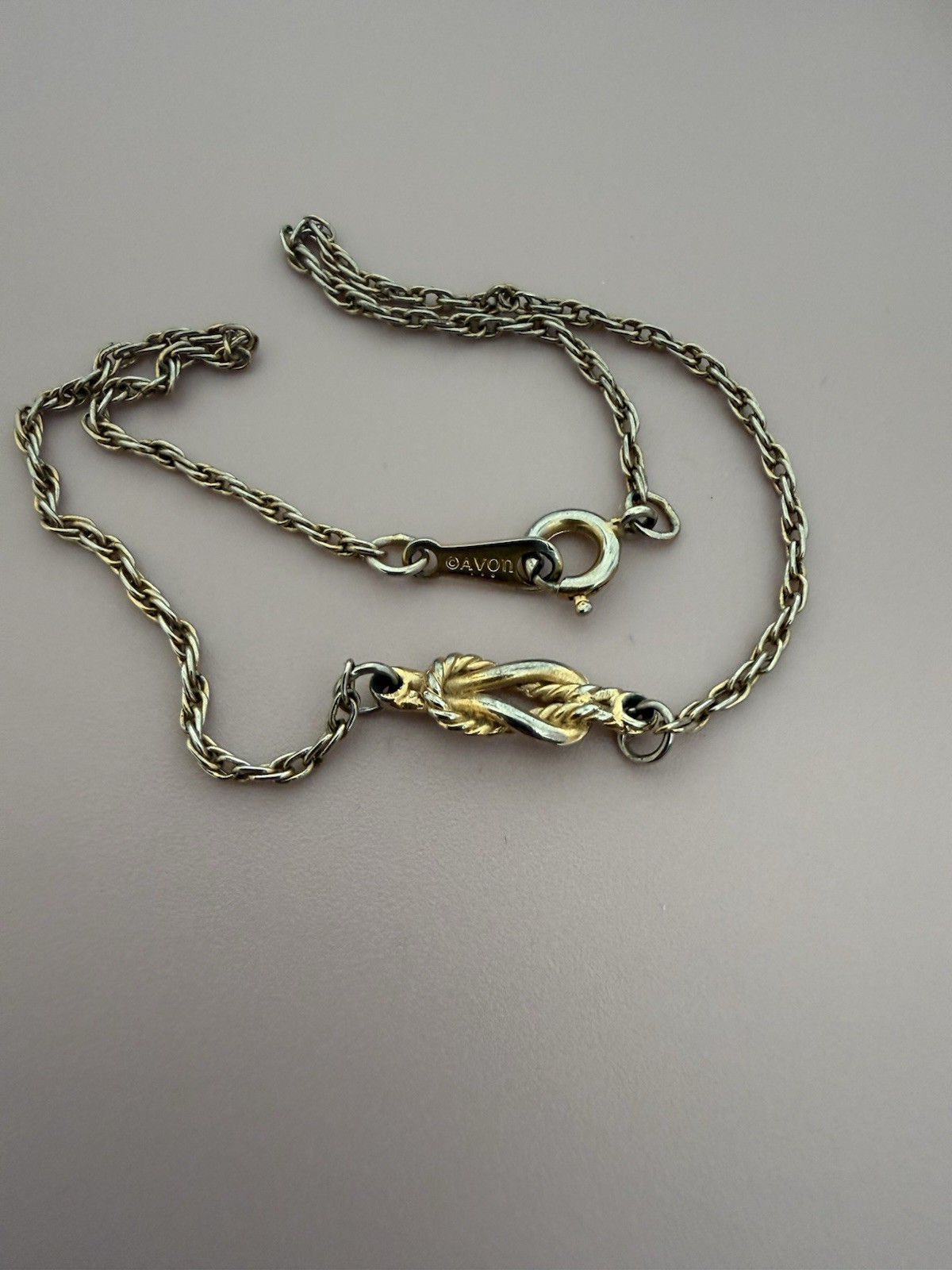 Avon Gold tone Rope Chain Bracelet, Spring Ring, 7in, Signed