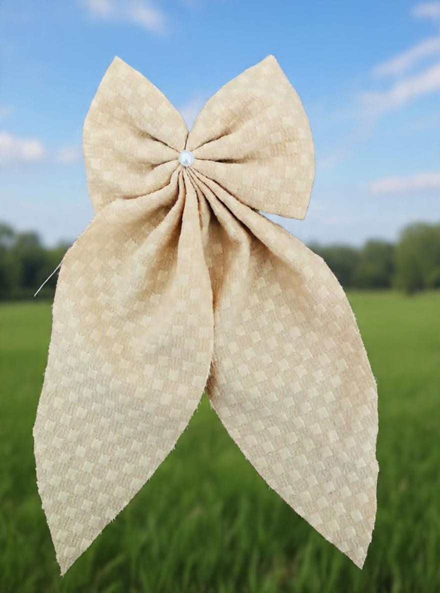 Large 8 inch pearl Bow Hair Clip Fabric Handmade Clip Hair Bow Women Accessories