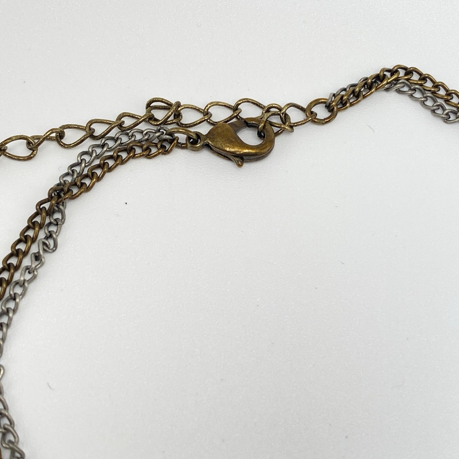 Latasia Necklace Tri Tone Two Strand Amber Tinted Rhinestones Statement 1990s