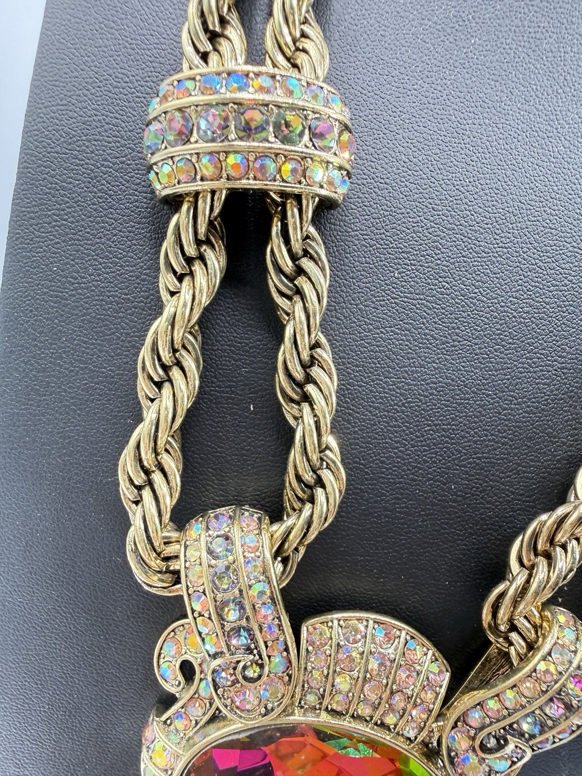 Heidi Daus Chain Of Events AURORA BOREALIS Necklace Bracelet Jewelry Set OF 2