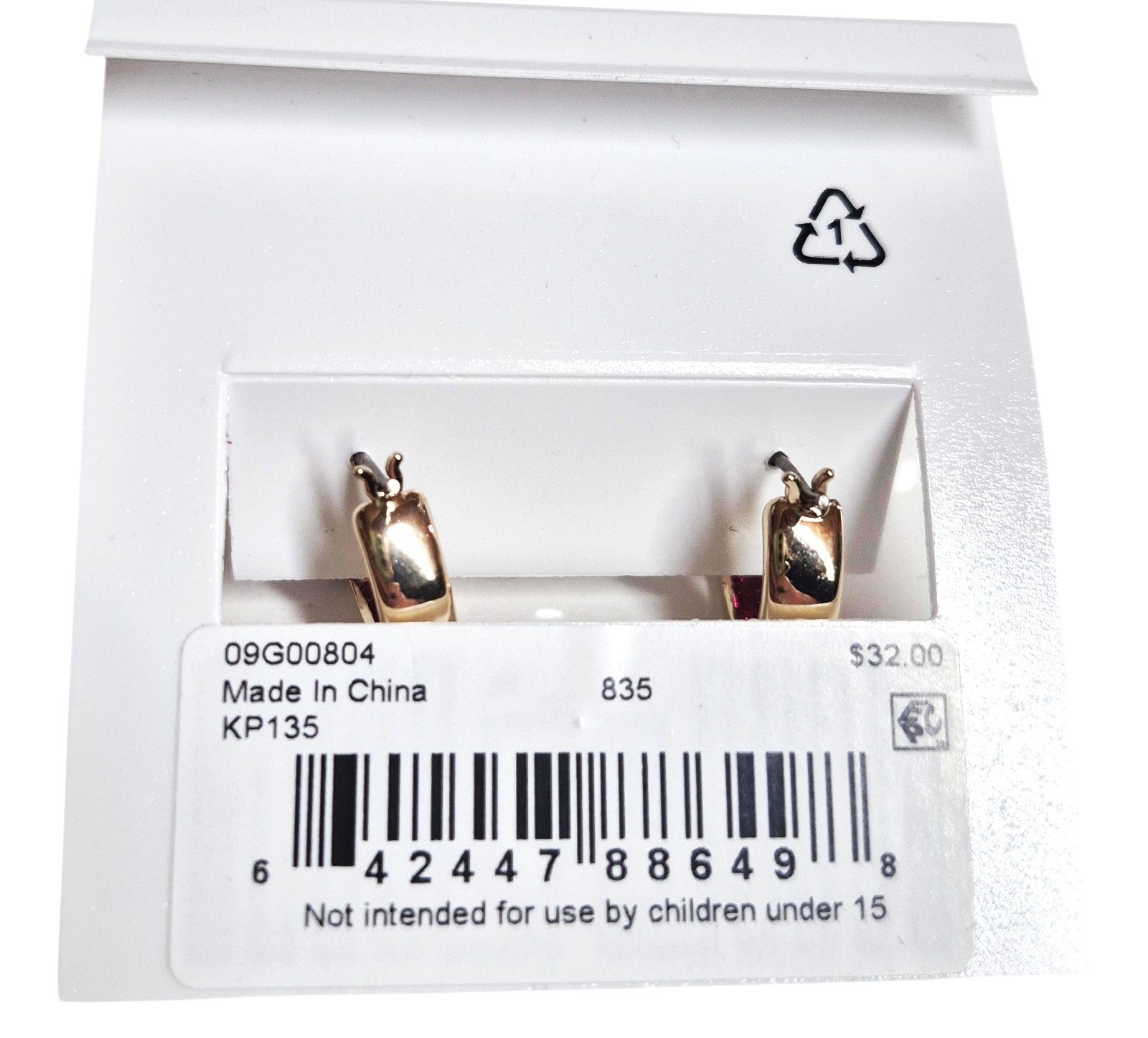 Karl Lagerfeld Small Pave Fireball Huggie Hoop Earrings Pink Gold Plated New