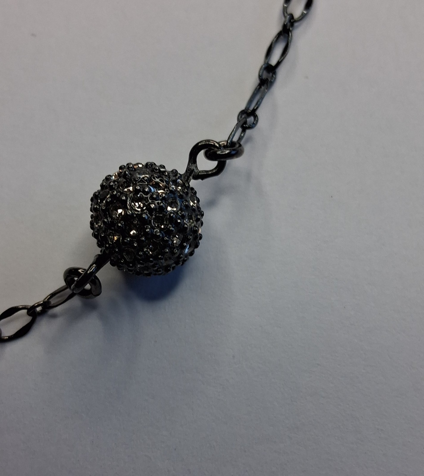 Lia Sophia Crystal Station Necklace Rhinestone Beads Cable Chain Lobster Clasp