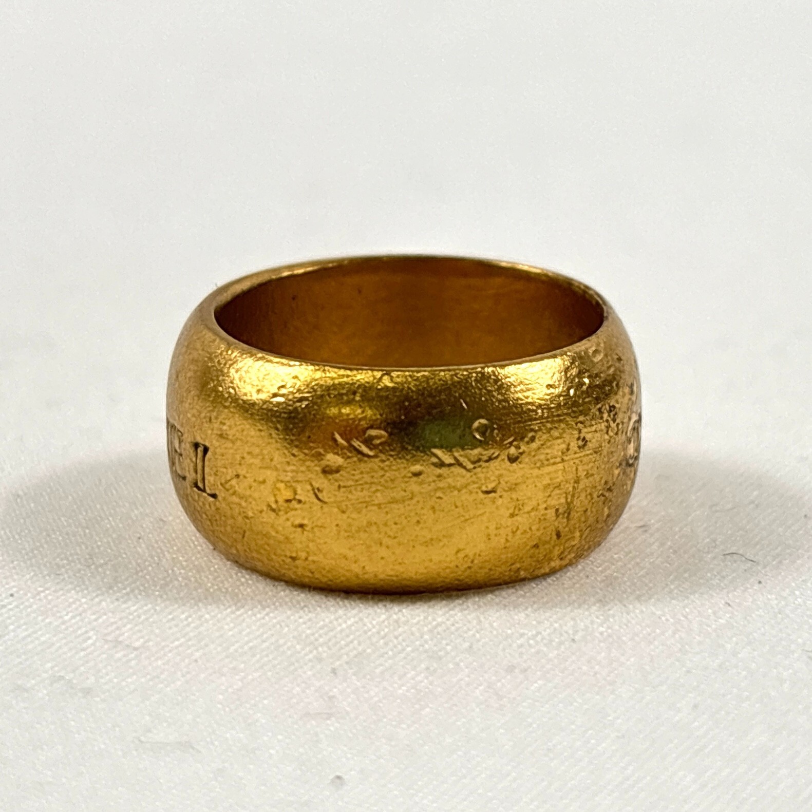 CHANEL COCO CC logo Vintage Wide Band Ring UK6 accessory Authentic JAPAN B1889