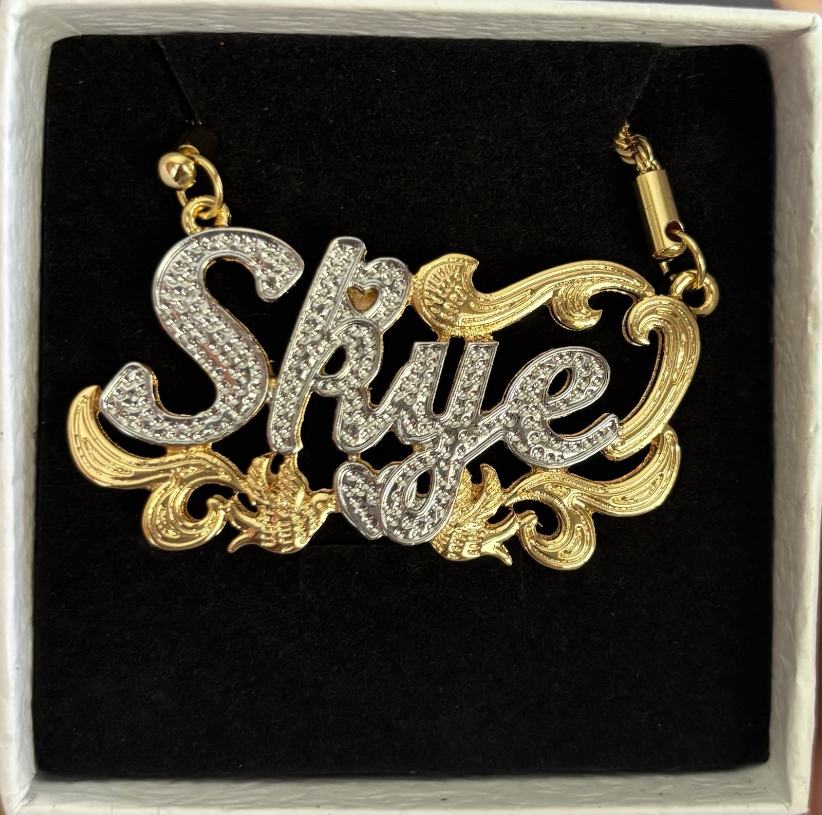 Two Toned Double Plated Name Necklace