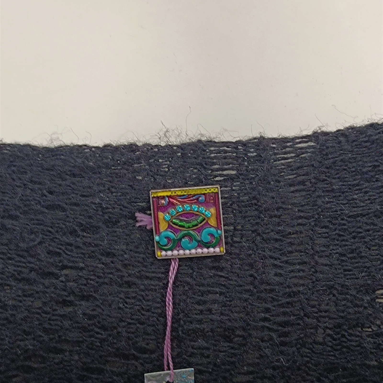ADAYA Colorful Mosaic Brooch Eye Design Small Square Pin Folk Expressive Gift