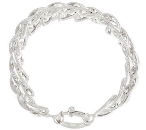All Shiny Spiga Wheat Orme Woven Bracelet REAL 925 Sterling Silver QVC J295977