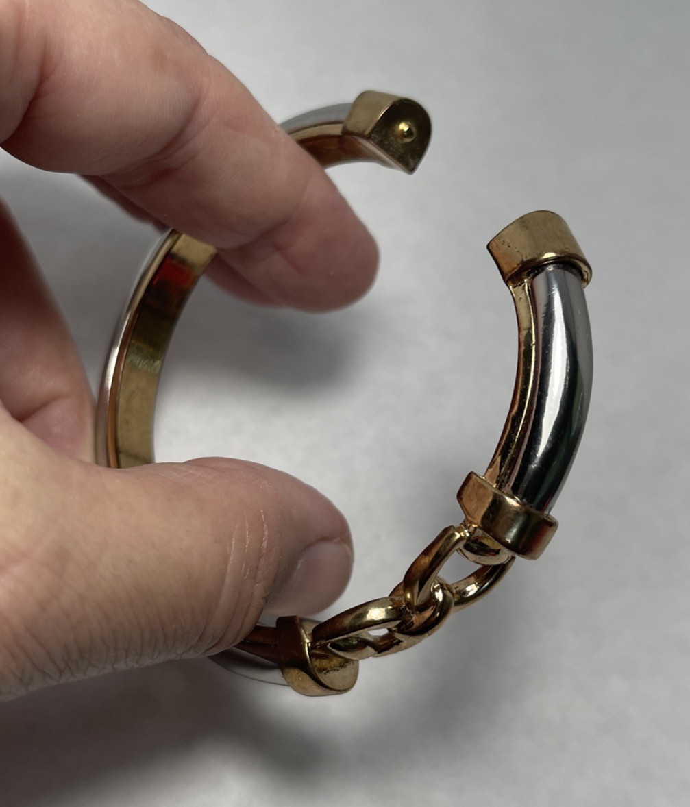 Charter Club Bi-Color Gold And Silver Tone Shackle Design Bracelet