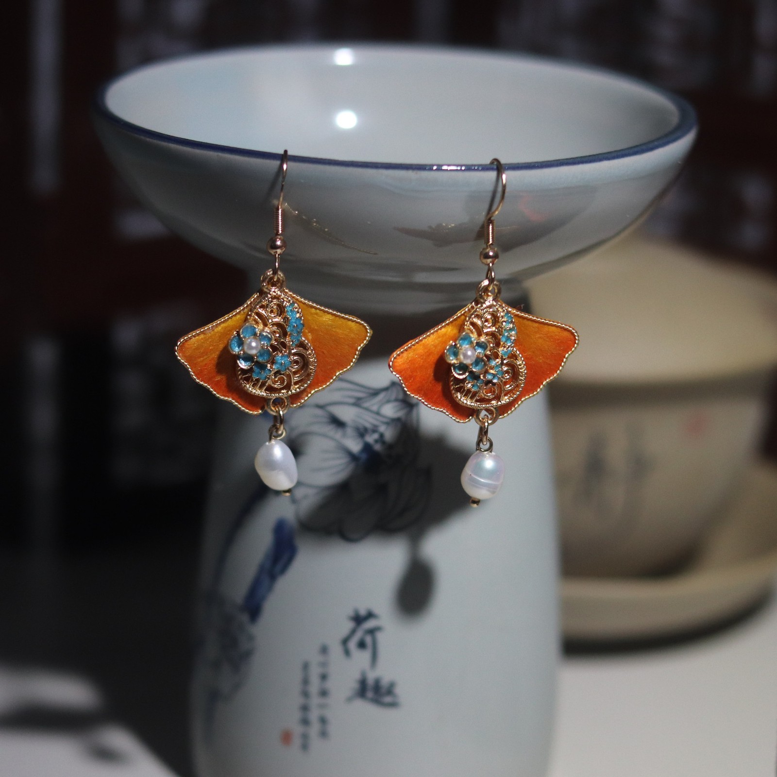 New Velvet Ginkgo Earrings Hanfu Chinese Style Classical Hair Accessories