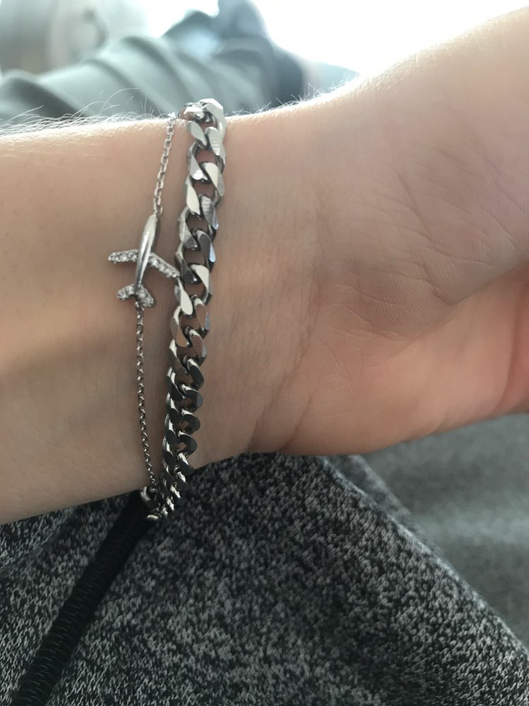Silver Stainless Steel Curb Cuban Link Chain Bracelet Unisex Women Men 6/8/10mm