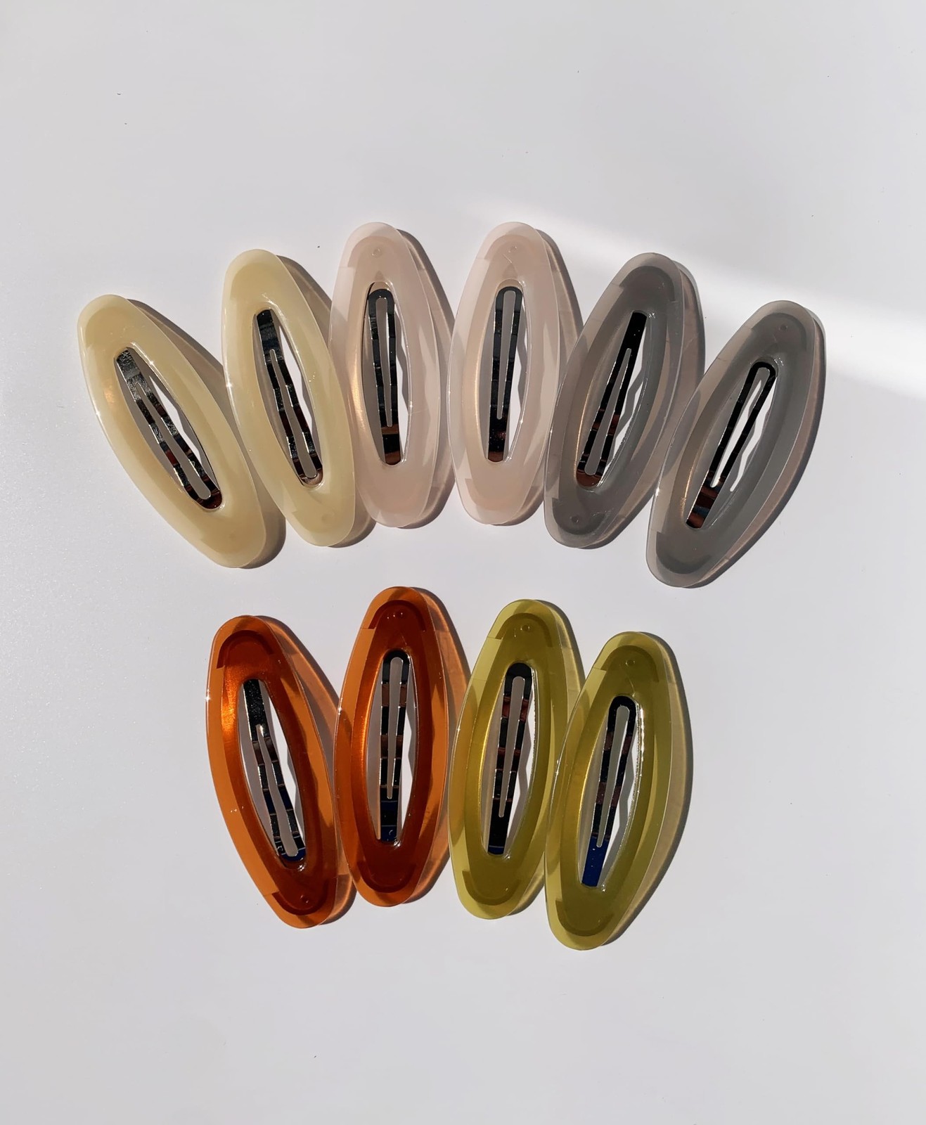 10 Pieces 3.2 Inch Big Oval Shape Women Hair Clips Metal Acrylic Resin No Sli…