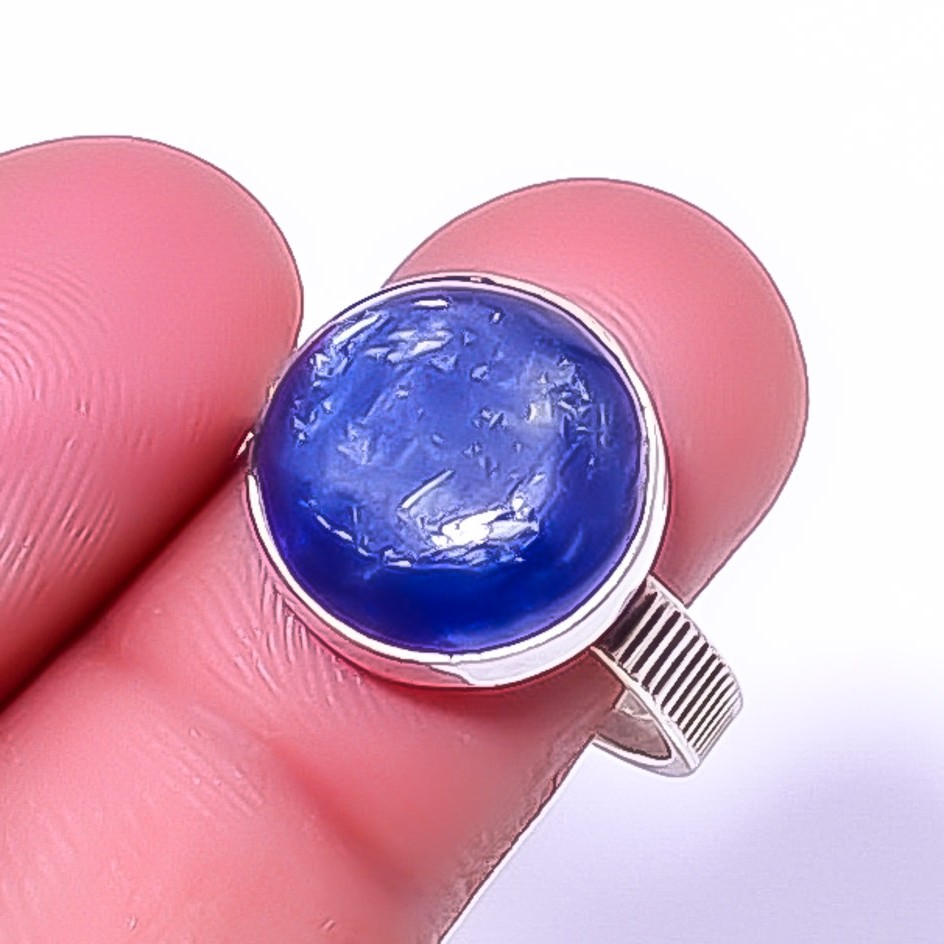 Kyanite – Nepal Handmade 925 Sterling Silver Jewelry Ring s.9 R1982-4