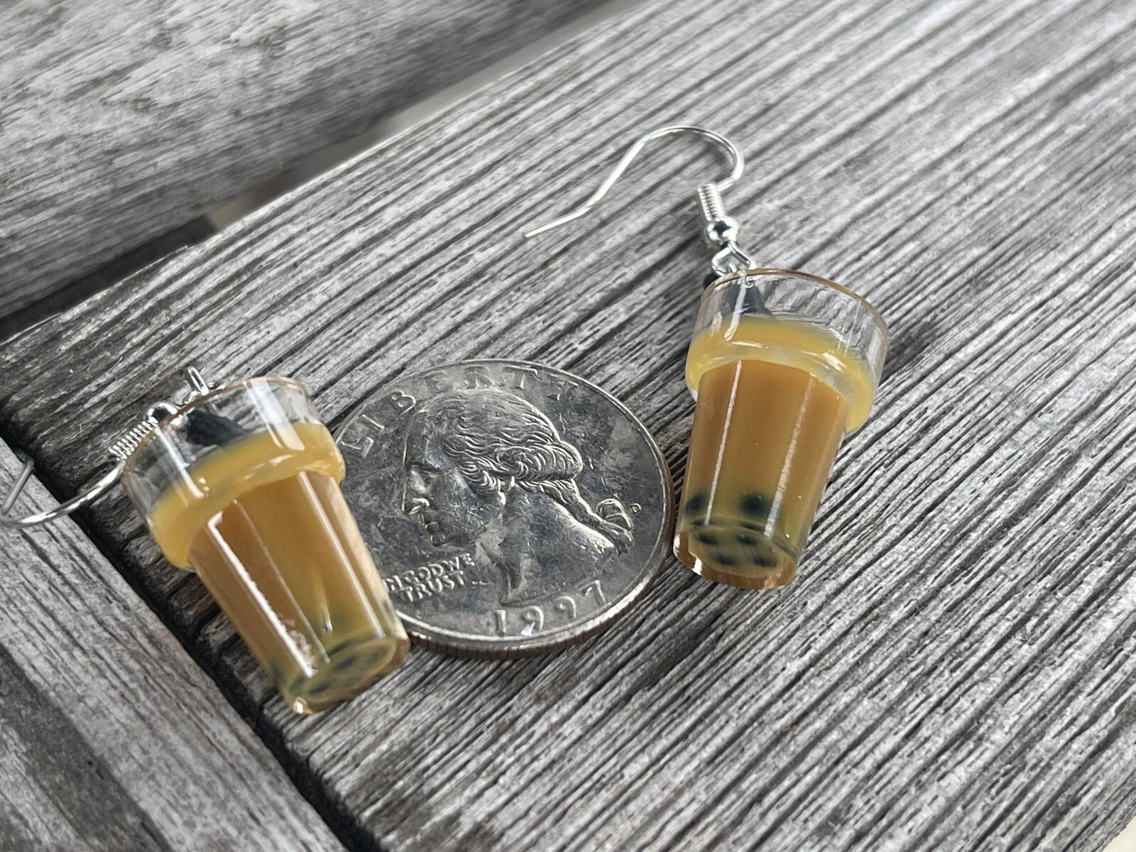 Mini chi Boba Tea dangle Earrings