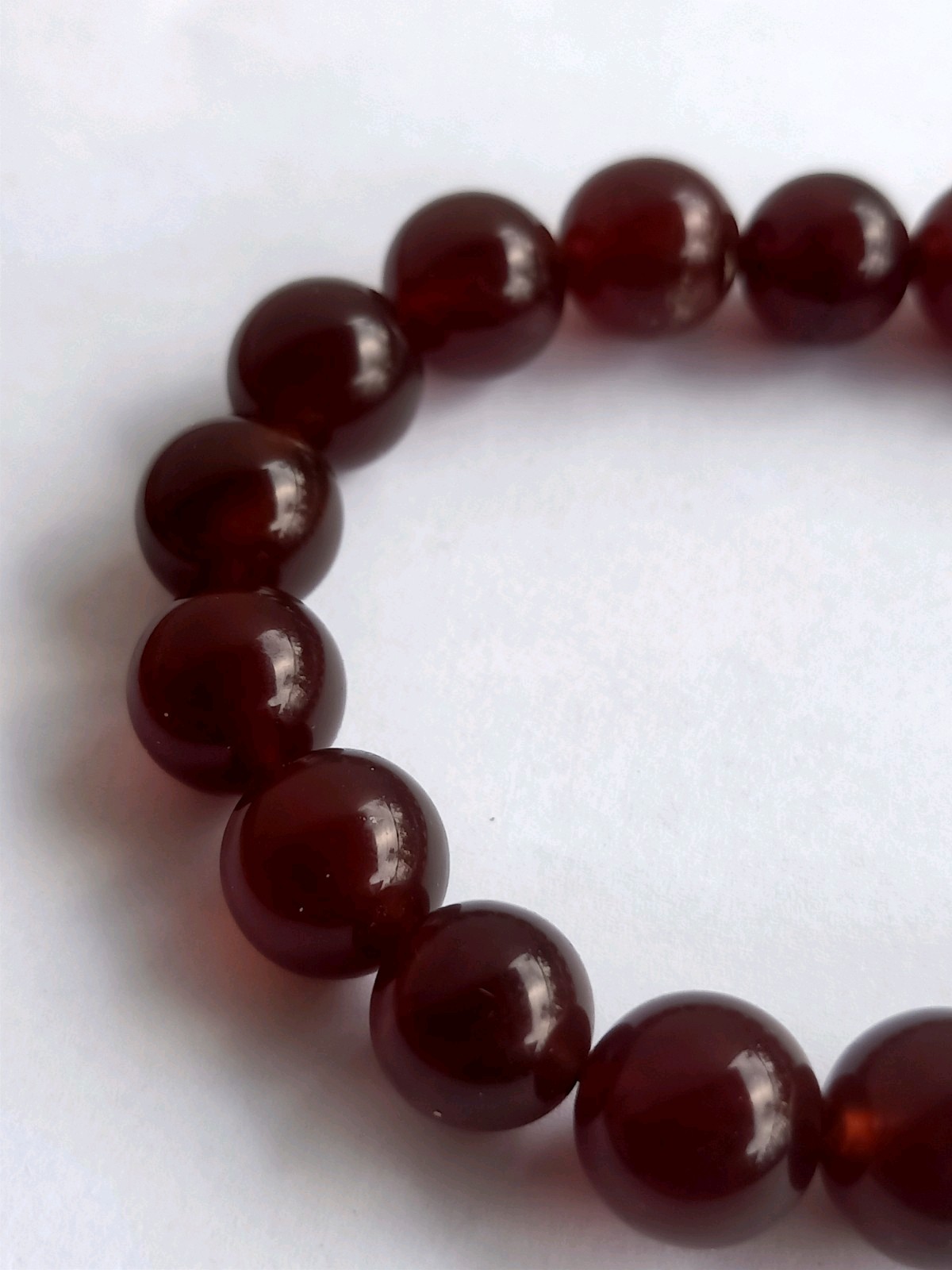 12mm Natural No Treatment Red Amber Round Beads Bracelet