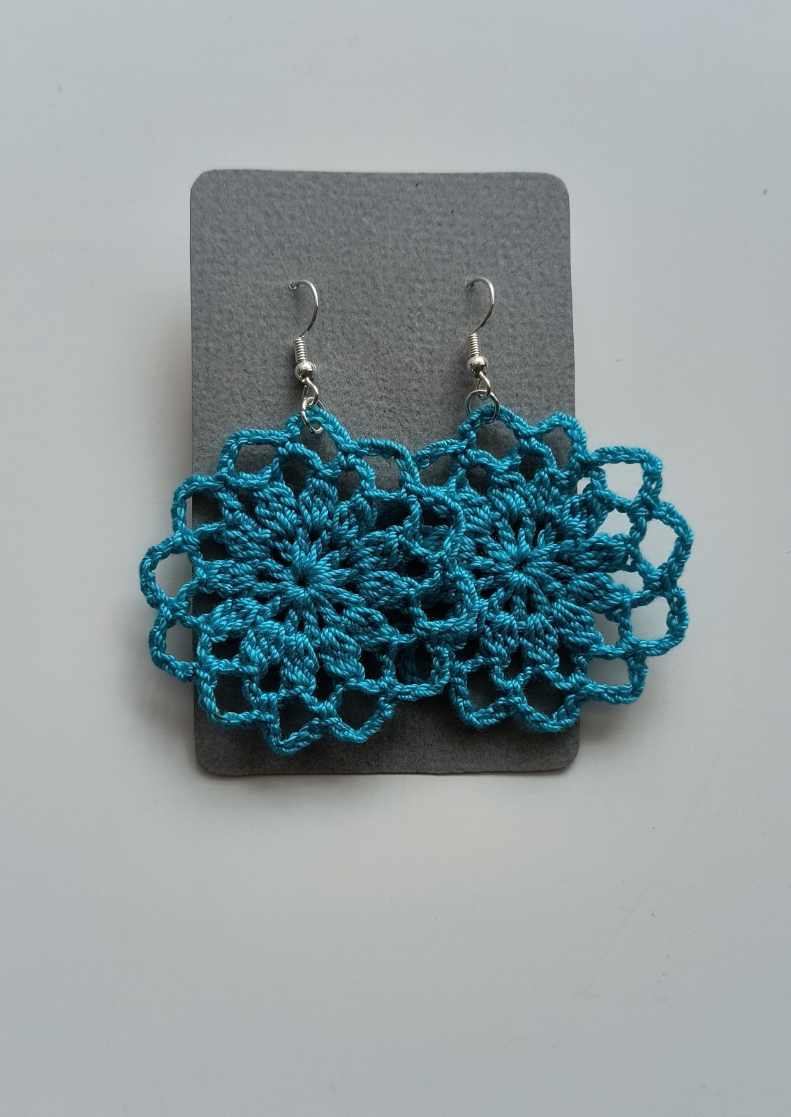 Crochet Earrings, Round , Handmade USA, Brand New, Boho Chic Retro