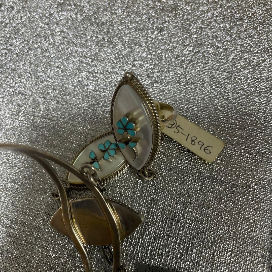 Zuni Slave Bracelet Ring Inlay Turquoise MOP