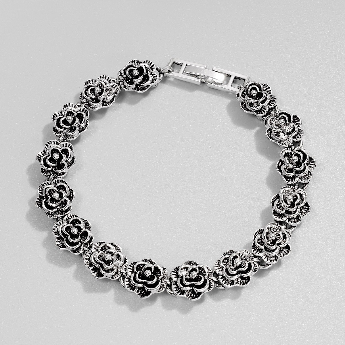 Vintage 3D Rose Floral Bracelet Antique Gold/Silver Plated Women’s Gift