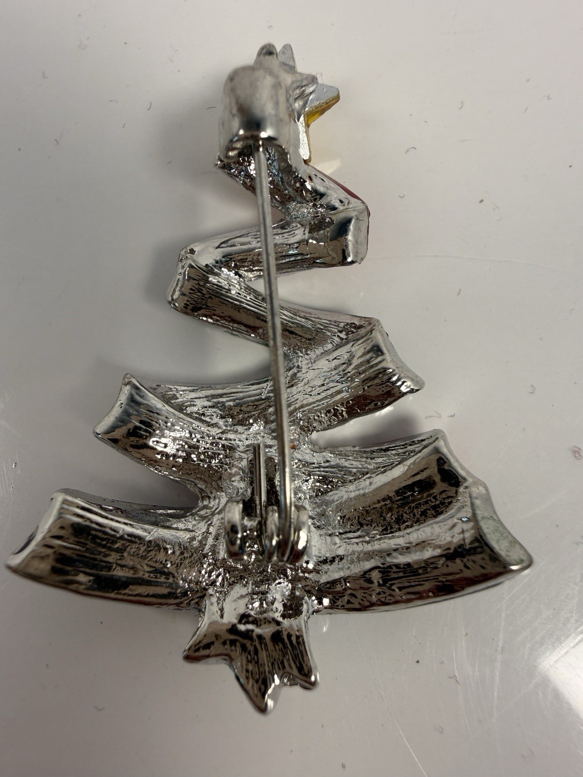 Sparkle And Shine Christmas Tree Brooch With Colorful Rhinestones