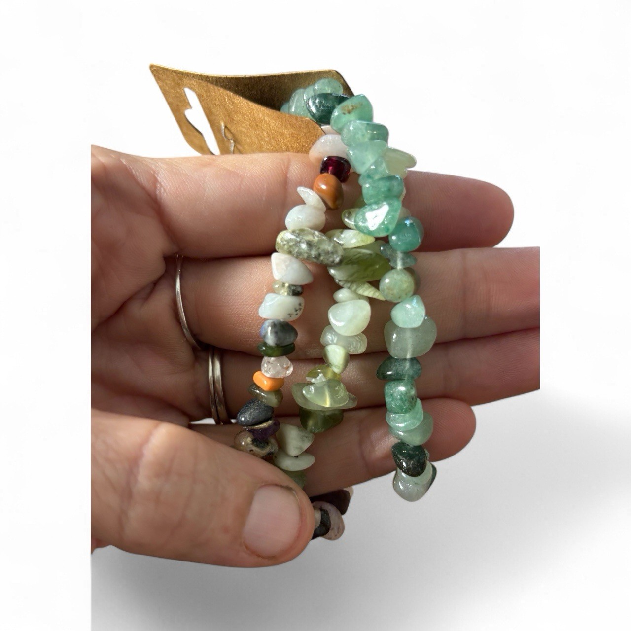 Boho Elegant Green Multicolor Stone Bracelet Set