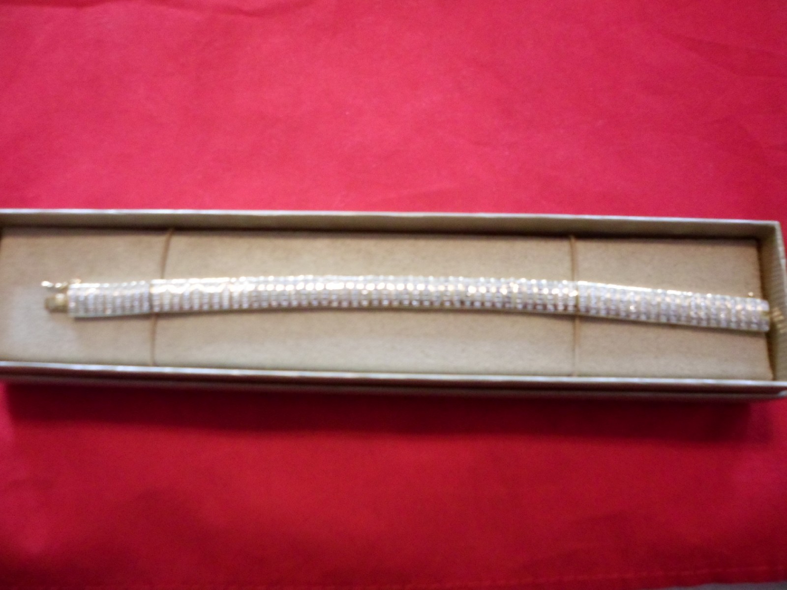 Diamond Bracelet, 1.00 Carat in 18K Yellow Gold over Brass-7 inches