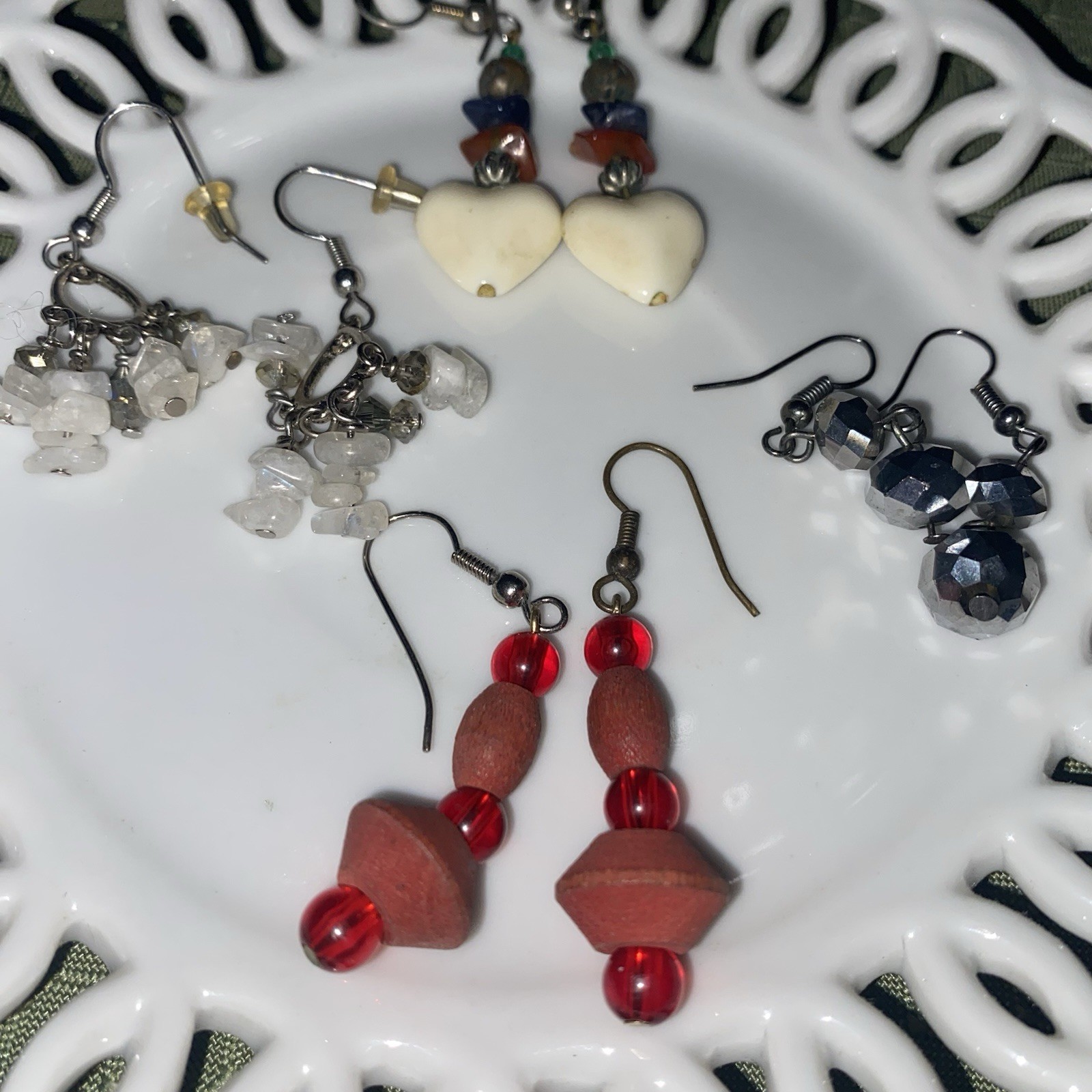 8 Pair Of Variety Beaded Dangeling Earrings