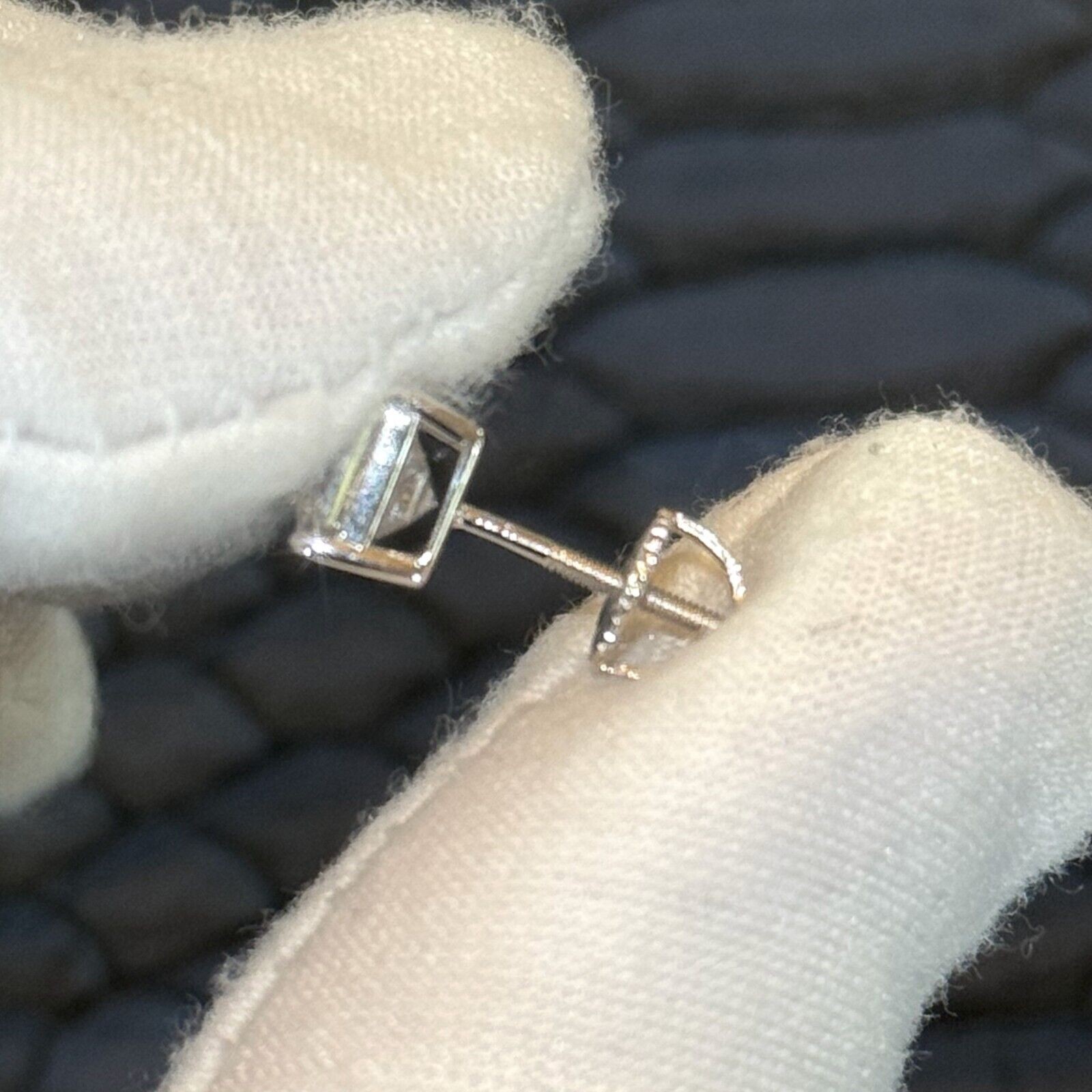 Cushion Cut Moissanite Stud Earrings Certified VVS1 – 925 Silver or 14K Gold