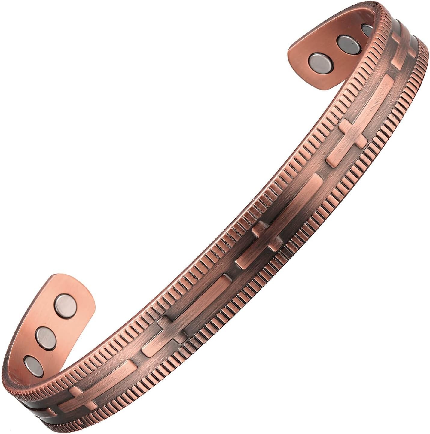 Adjustable 6.8-Inch Copper Magnetic Bracelet, 99.9% Pure for Elegant Wellness