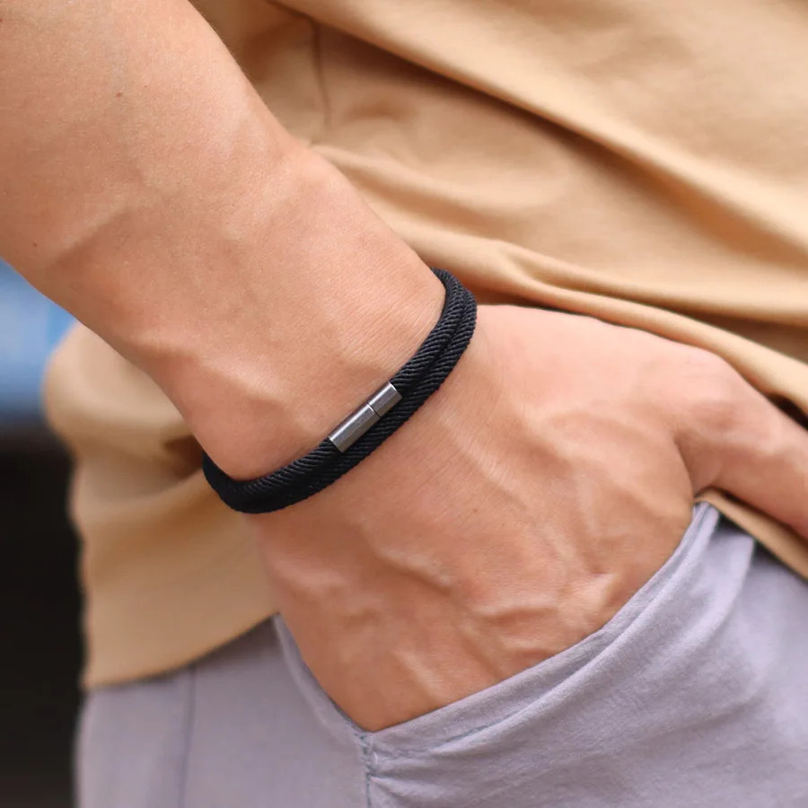 Noter New Arrival Mens Rope Bracelet 4Mm Nylon Double Layer Lucky Thread Braclet