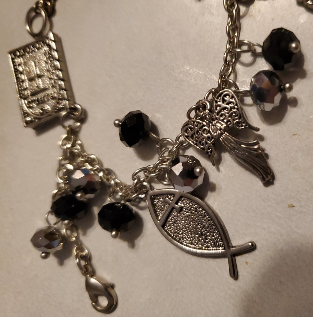 NIB Roman Inc Bracelet Christian Charm Fish Cross Bible Angel Wing 2014