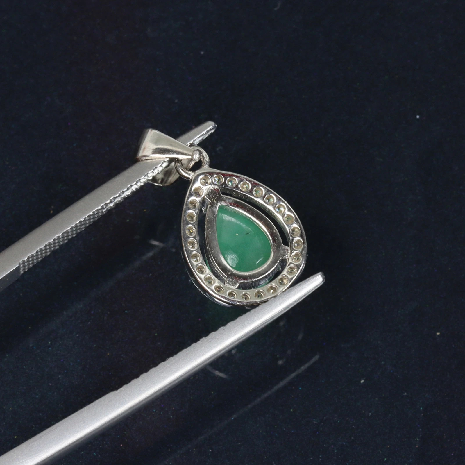 Certified Natural Emerald Pendant 925 Sterling Silver Zambia with Lab ReporAdd a