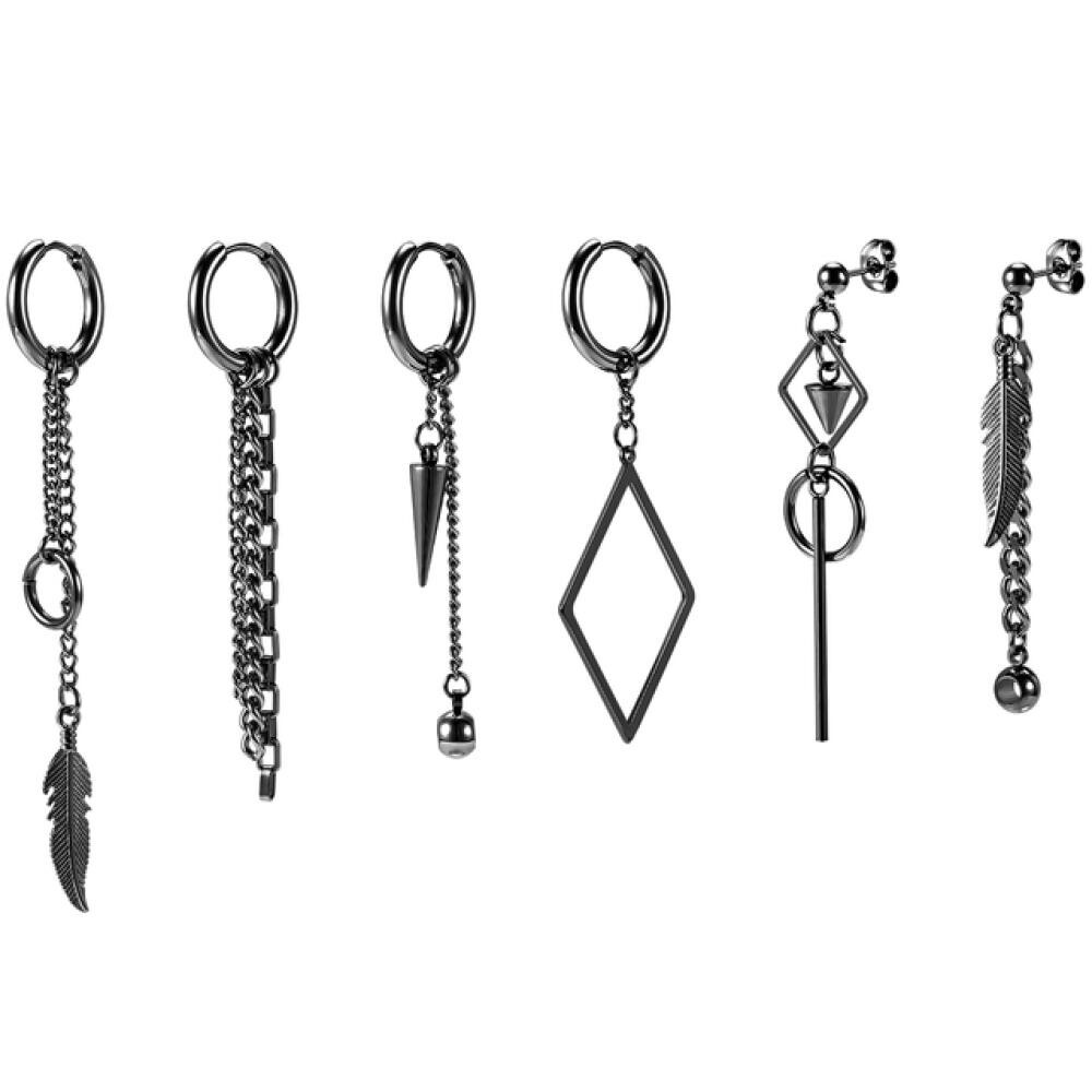 18g/20g Stainless Steel Hoop Earrings Gothic Punk Cross Earring for Women Men