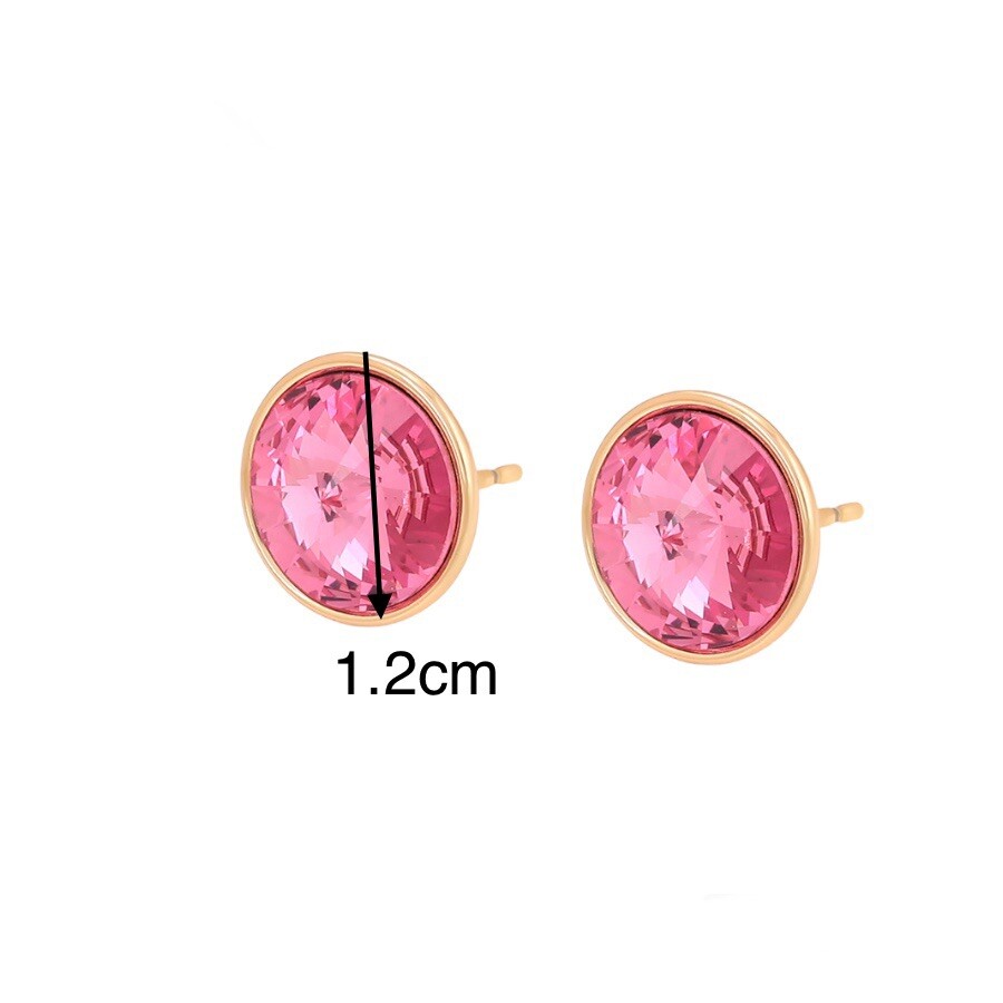 Regular Round Women Crystal Earrings Made with SWAROVSKI® Crystals / Aretes 18k