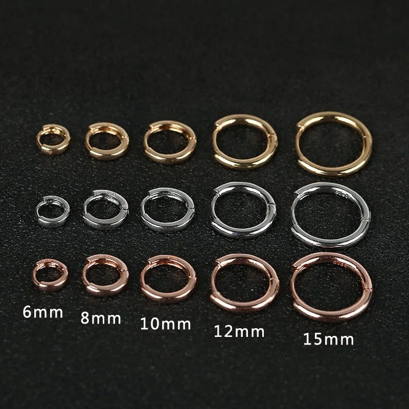 2pcs Gold Tiny Hoop Earrings Cartilage Huggie Hoops for Women Men Unisex