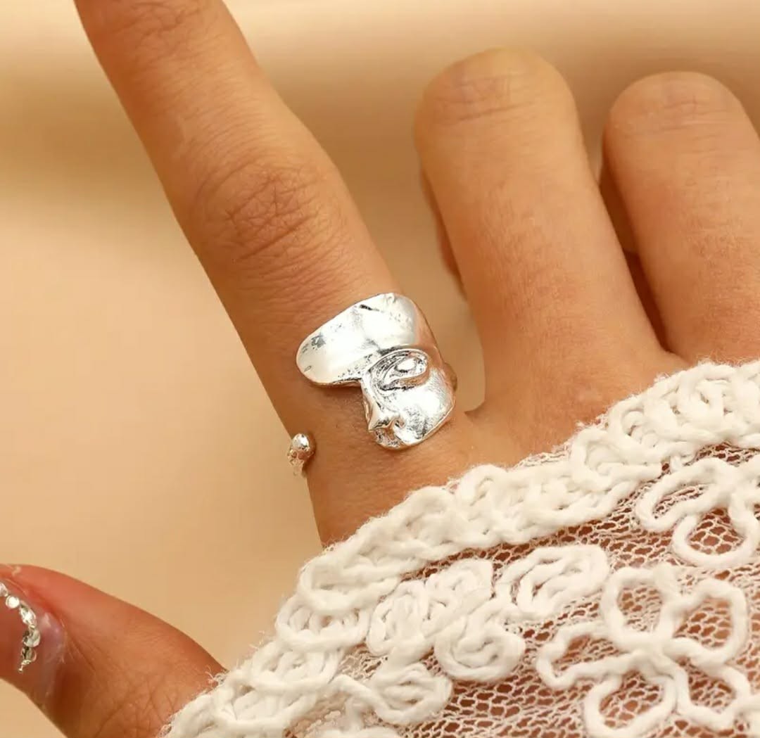 Mystical Masked Face Open Rings for Women Men Goth Style