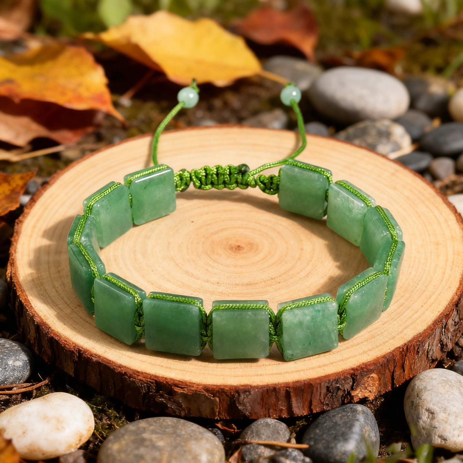 Green Aventurine Men’s Bracelet Natural Healing Crystal Gemstone Reiki Bracelet