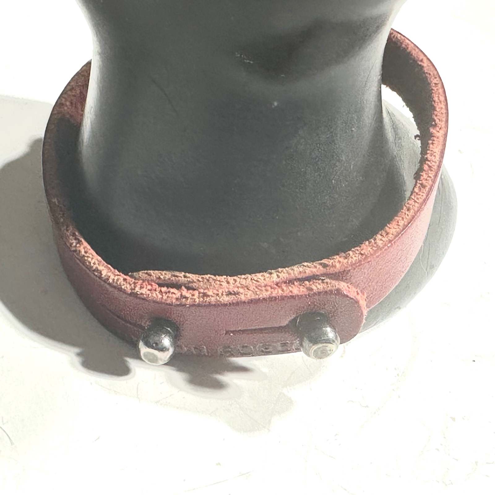 Dillon Rogers Red Brown Leather Believe Bracelet Adjustable 7-8 inch Unisex
