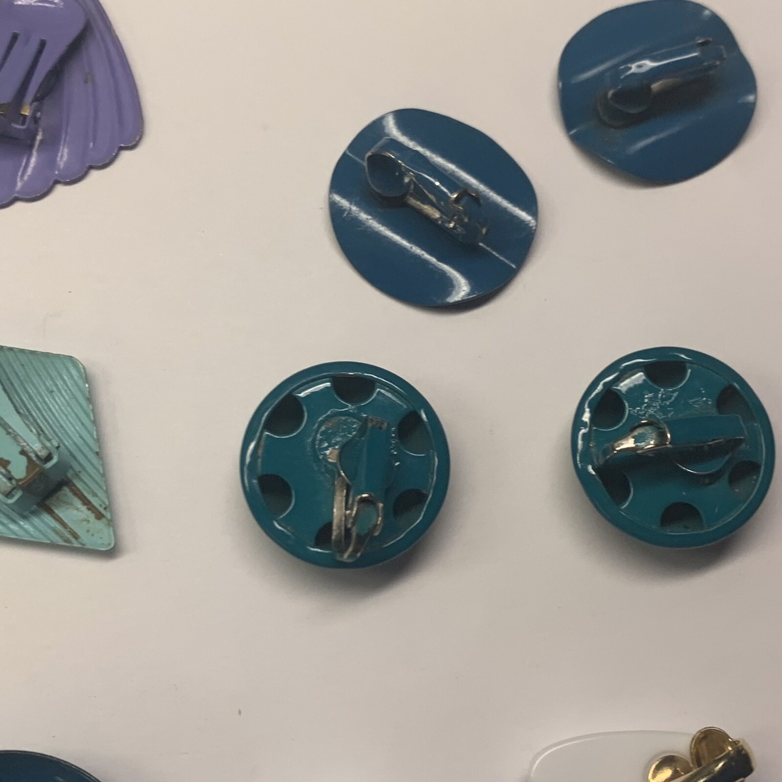 Lot Of 6 Vintage Clipon Costume Earrings – Metal / Plastic – Dressup