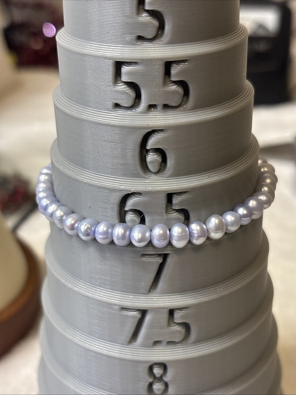 5mm Lavender Purple Freshwater Pearl Stretch Bracelet