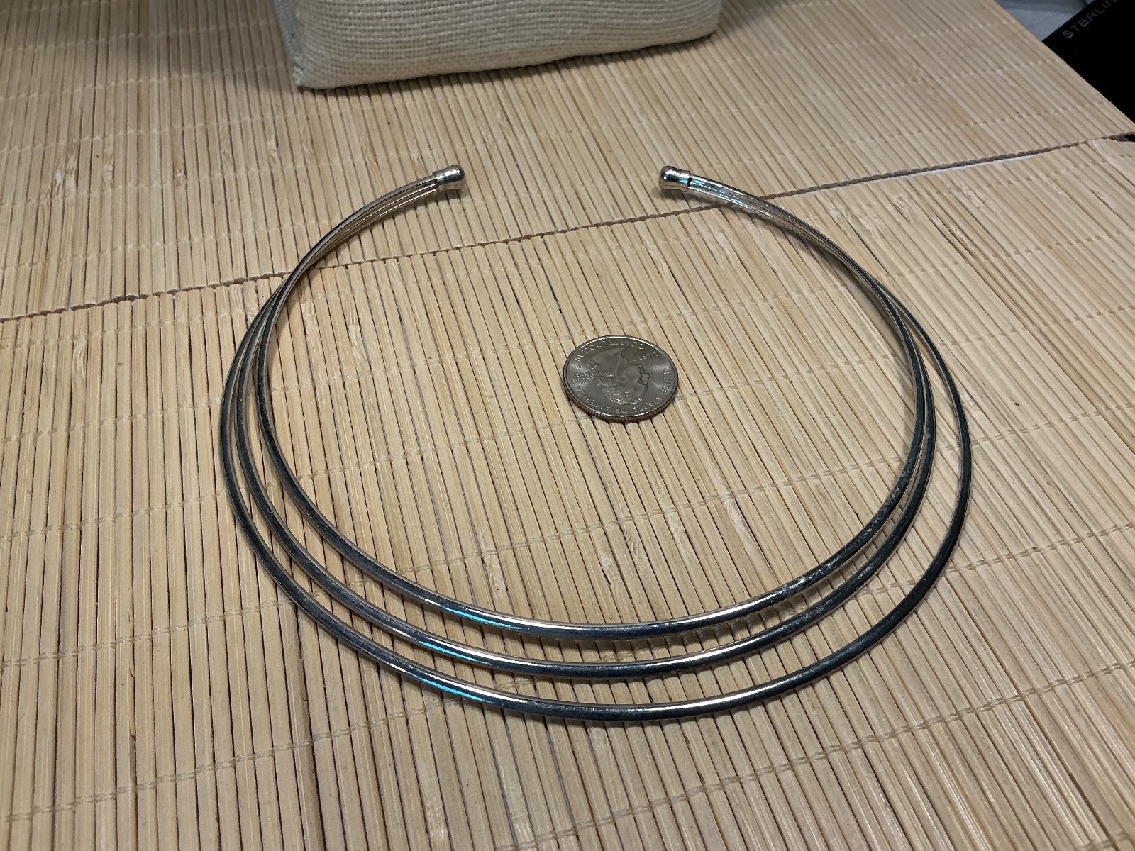 Fashion Necklace Silver Tone Multi Rail Torc Choker Lot 103D