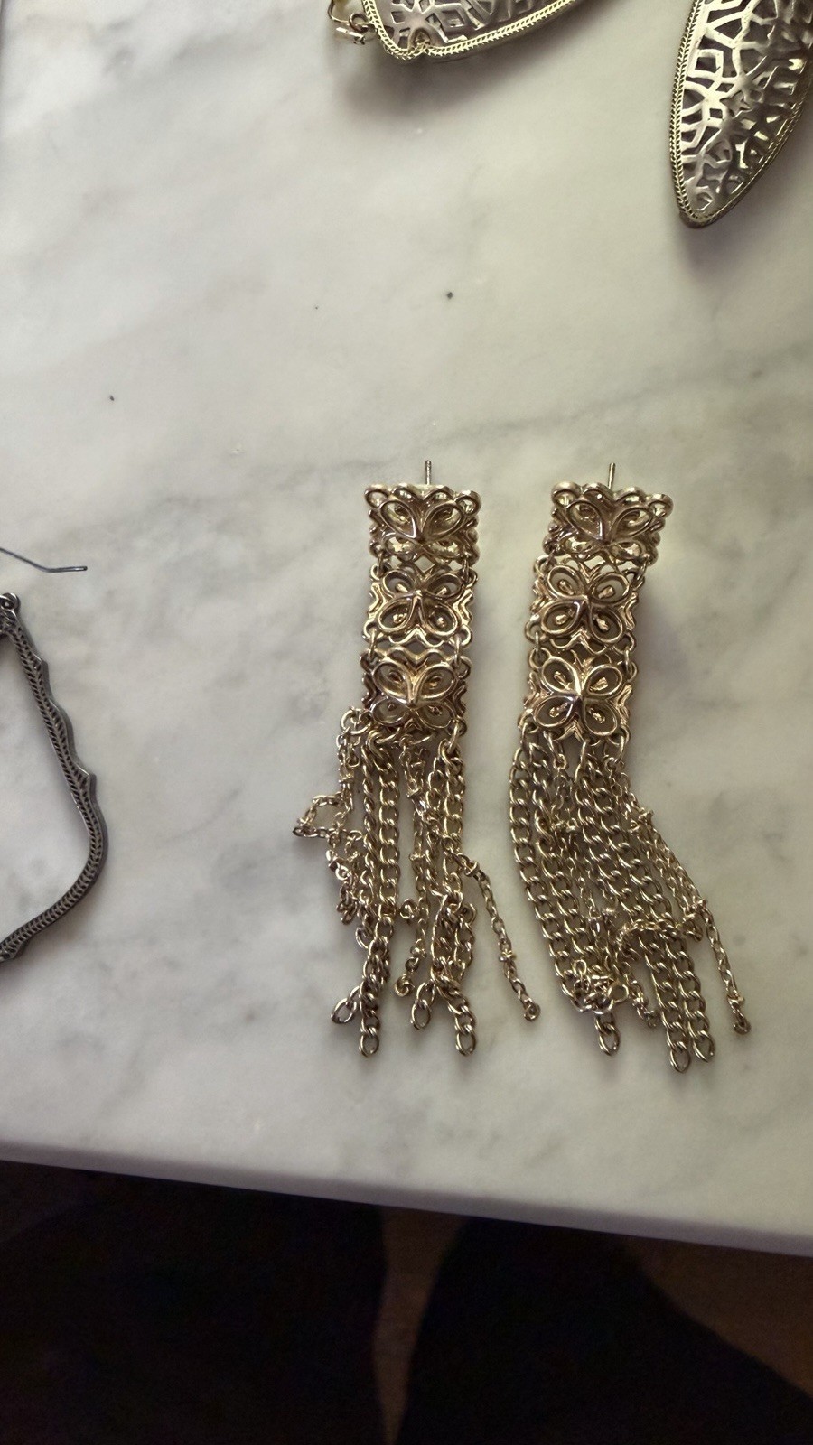 Kendra Scott Iris Filigree Gold Tone Cuff Bracelet Earrings Choker Set Vintage