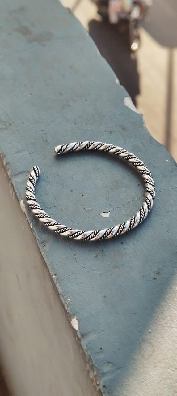 925 Silver Rope Twist Open Cuff Bracelet Handmade Jewelry Twisted Rope Cuff