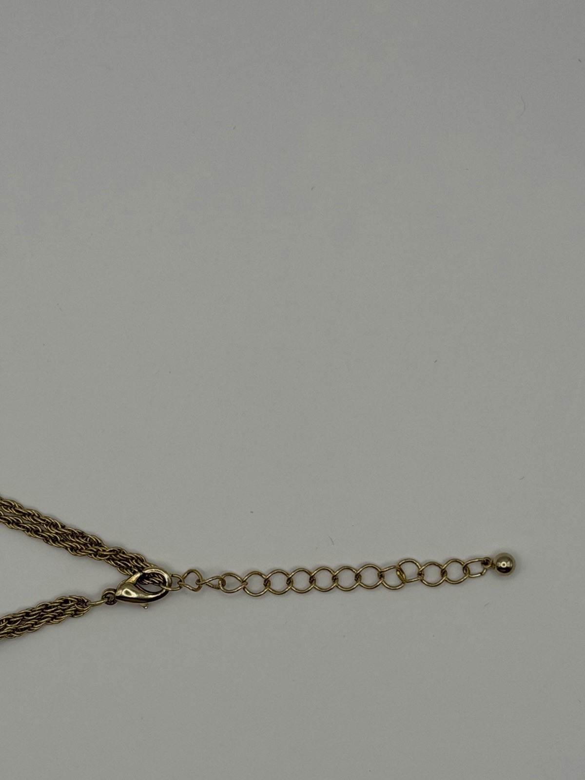 Roman Signed Gold Tone Oval Rhinestone Choker, Double Rope Chain (not original)